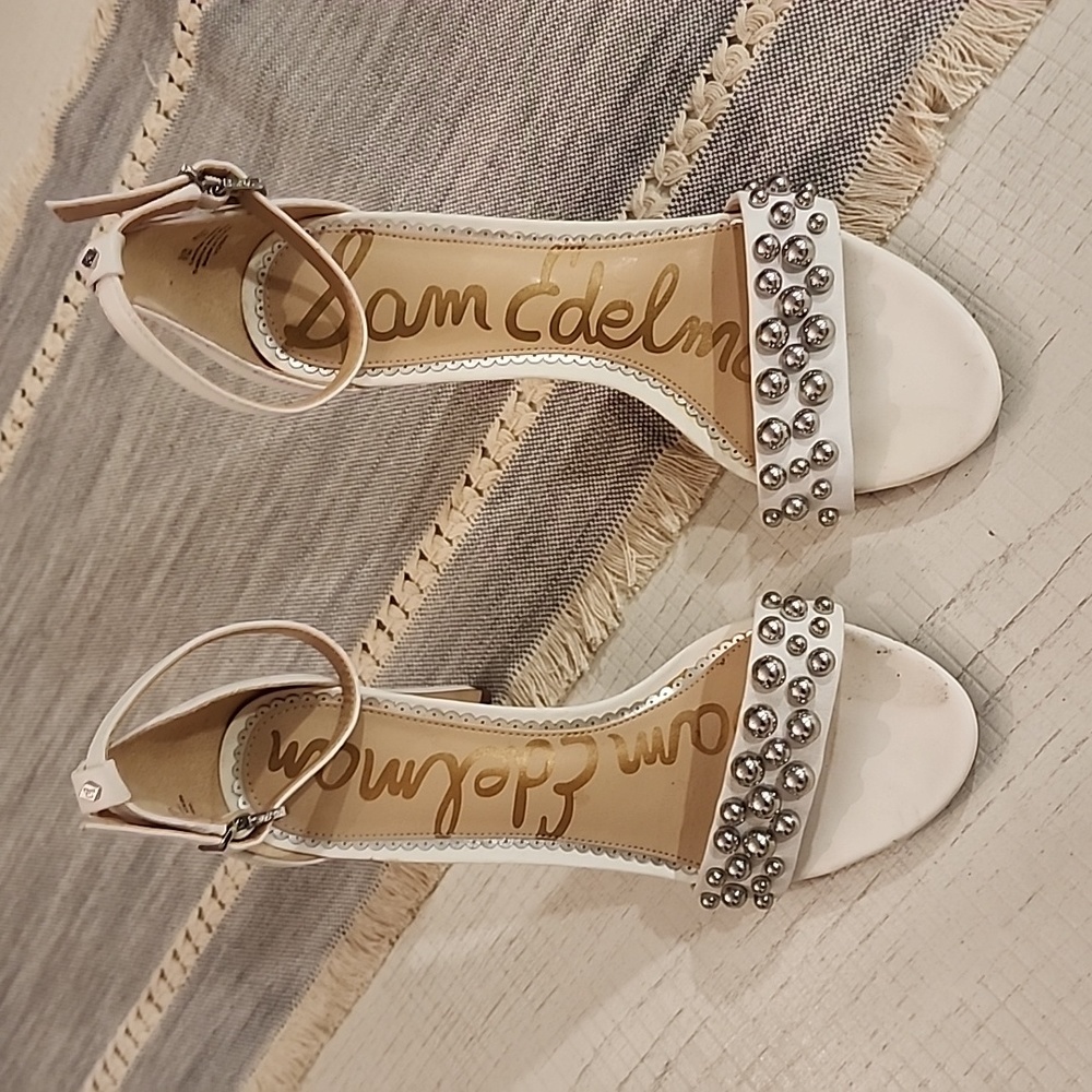 White. Studded Sam Edelman heels